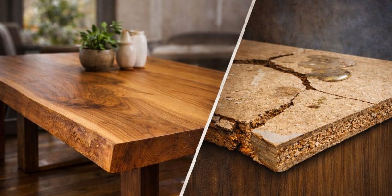 masa din lemn masiv sau din pal?